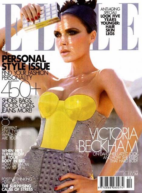 Victoria Beckham graces the cover of the October 2009 issue of Elle magazine 