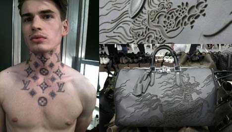  LV tattoos for the Louis Vuitton SS11 menswear presentation in Paris
