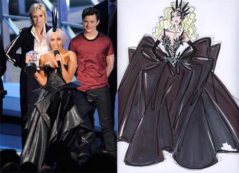 Giorgio Armani's Sketch Of Lady Gaga's VMA Outfit